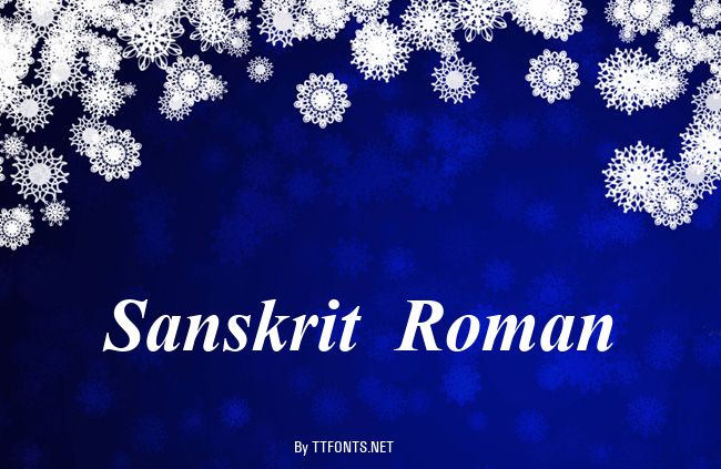 Sanskrit  Roman example